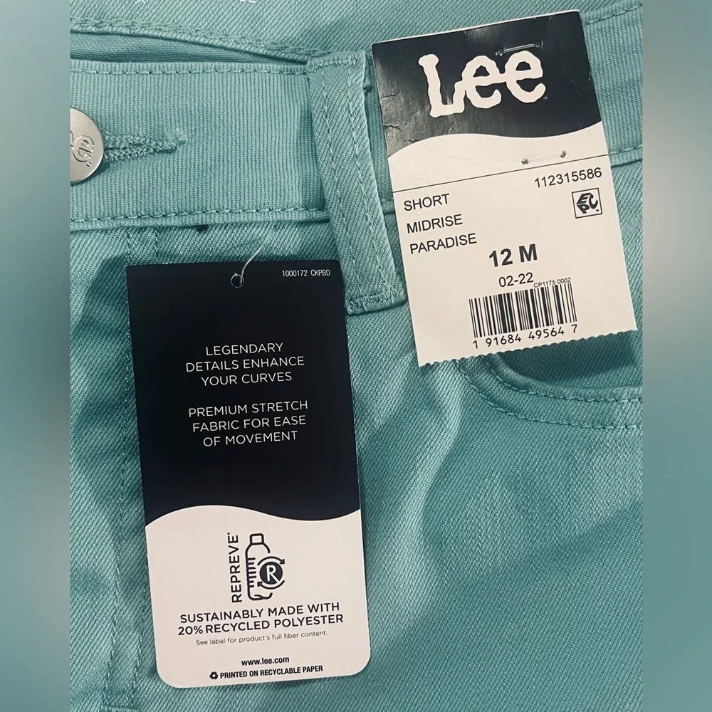 Lee Women's Light Turquoise Denim Midrise 5